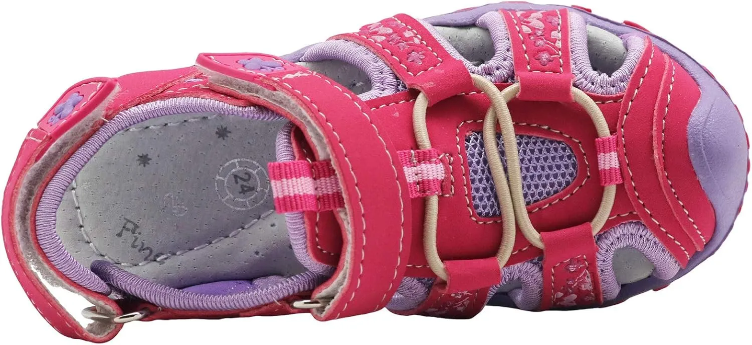 Apakowa Kids Girls Soft Sole Closed Toe Sandals Summer Shoes with Arch Support (Toddler/Little Kid)