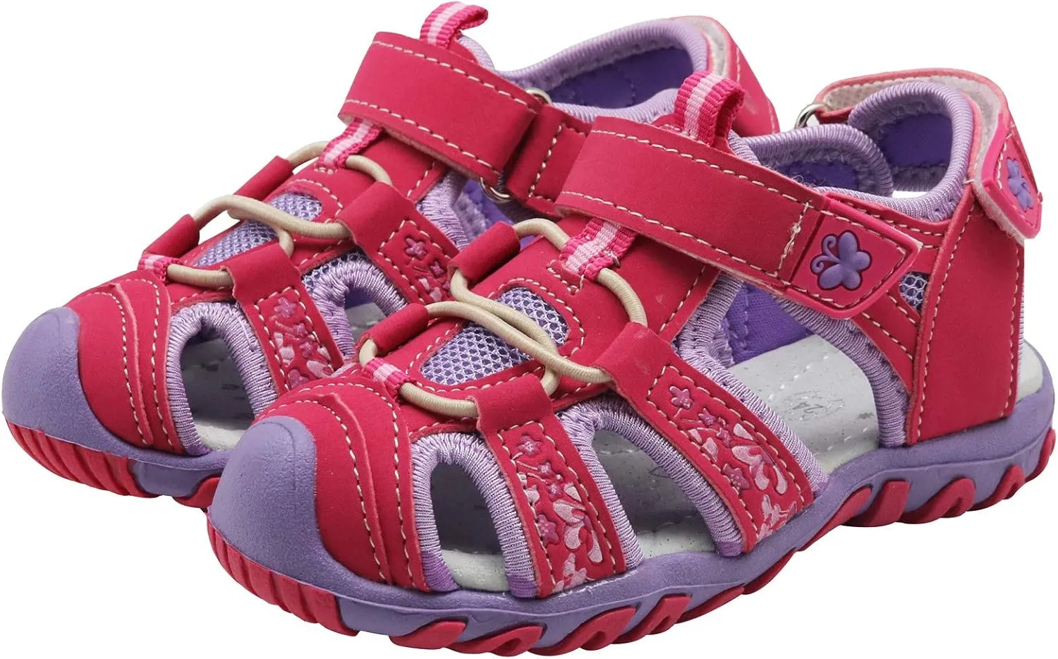 Apakowa Kids Girls Soft Sole Closed Toe Sandals Summer Shoes with Arch Support (Toddler/Little Kid)