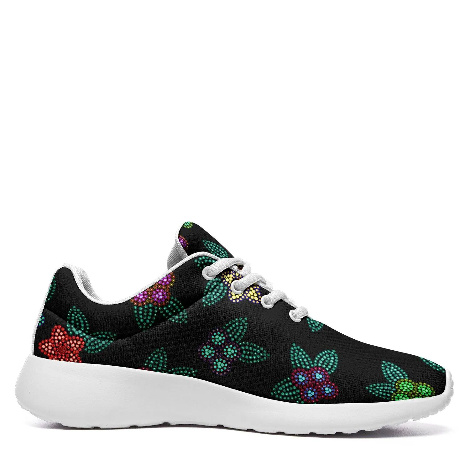 Berry Flowers Black Ikkaayi Sport Sneakers