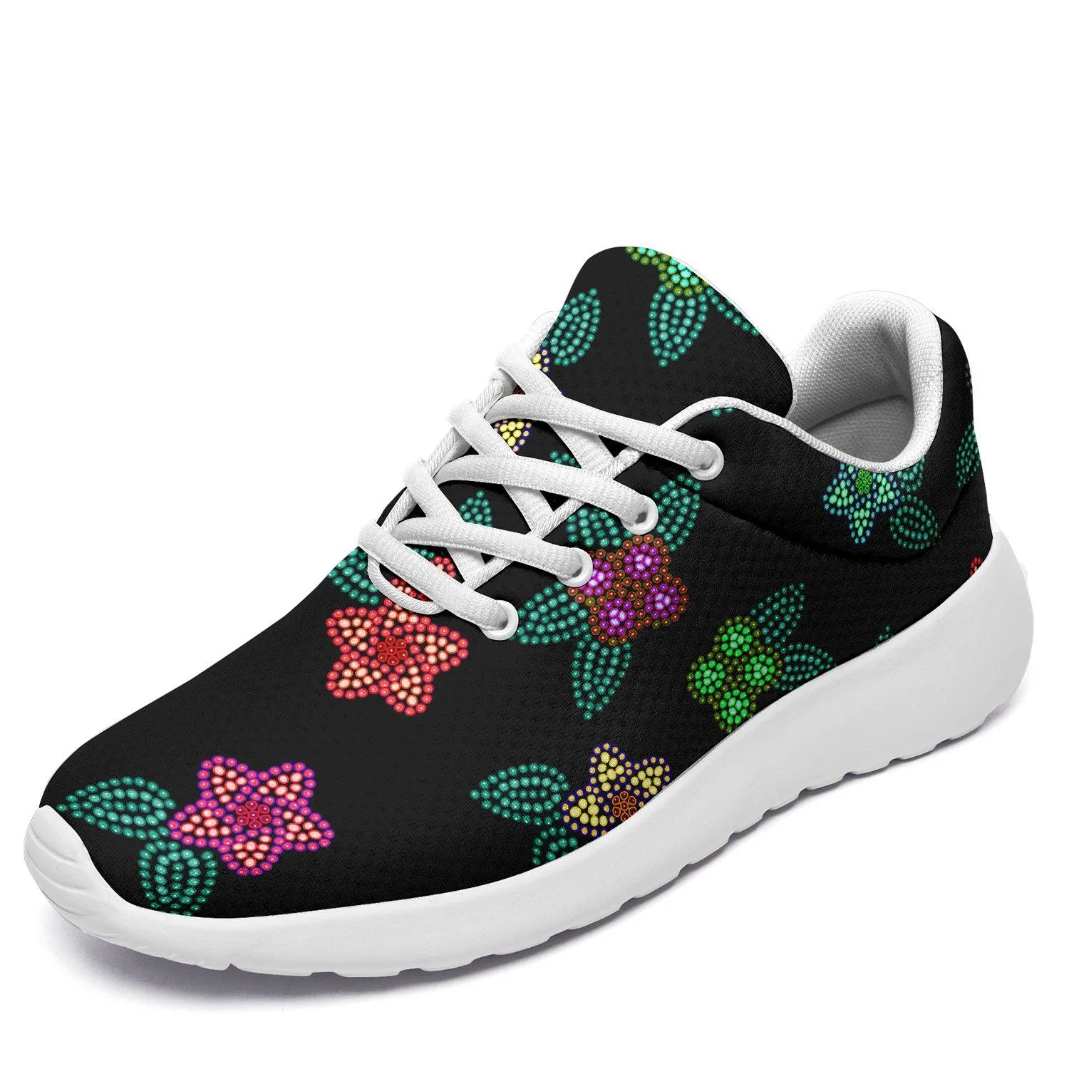 Berry Flowers Black Ikkaayi Sport Sneakers