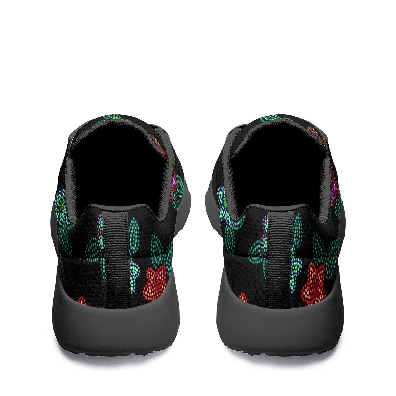 Berry Flowers Black Ikkaayi Sport Sneakers
