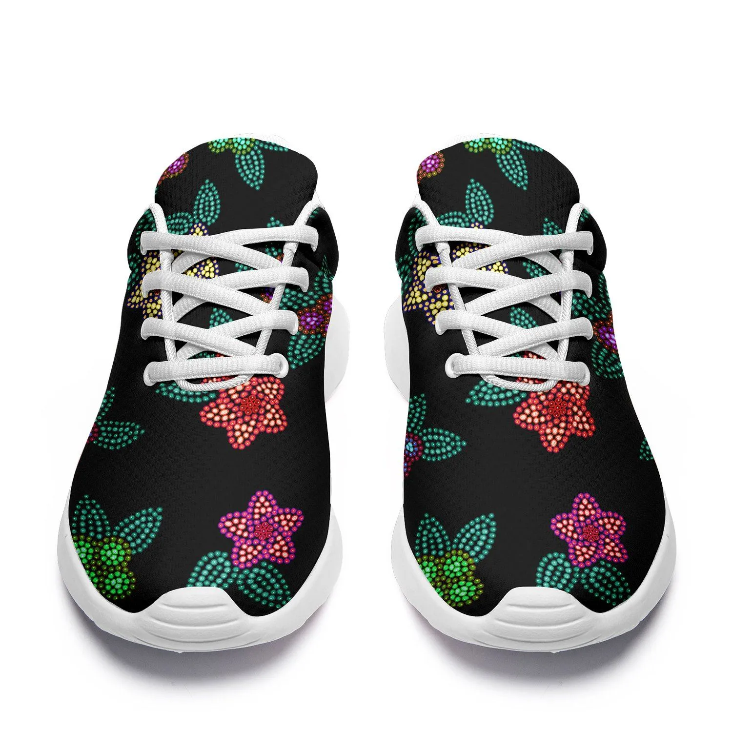 Berry Flowers Black Ikkaayi Sport Sneakers