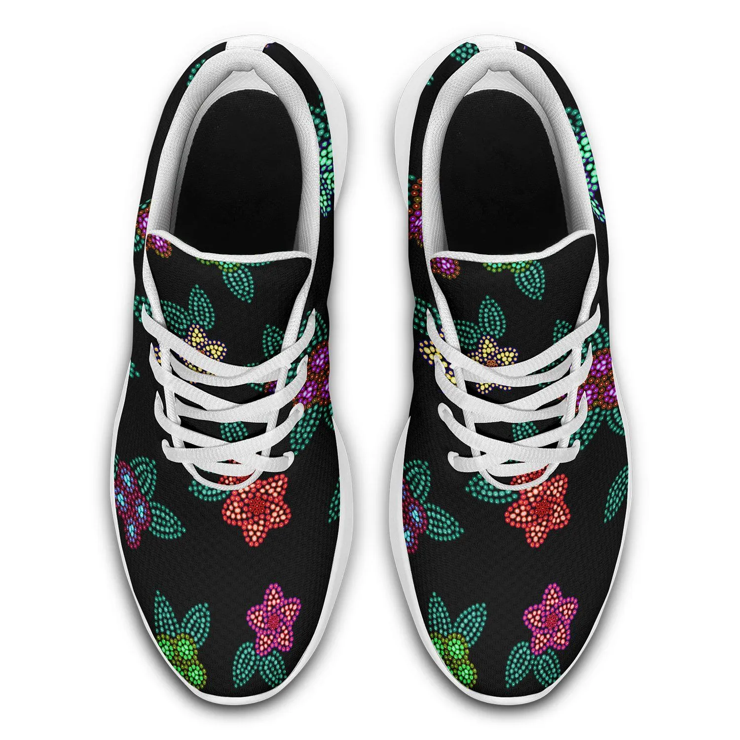 Berry Flowers Black Ikkaayi Sport Sneakers