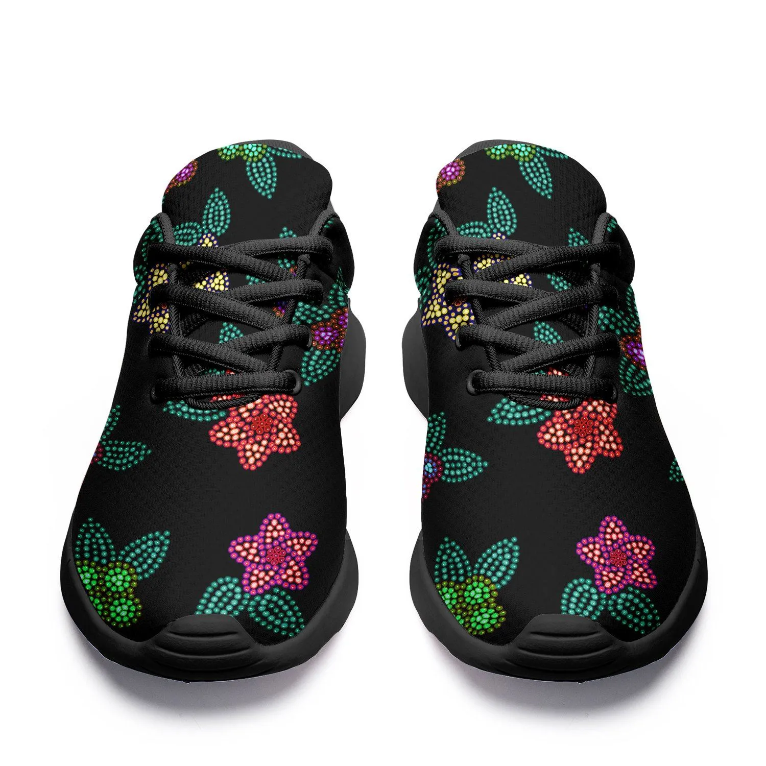 Berry Flowers Black Ikkaayi Sport Sneakers
