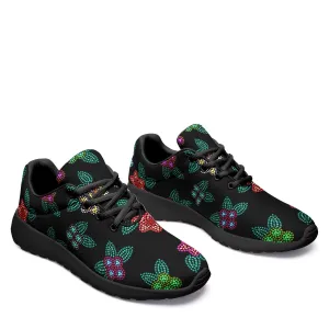 Berry Flowers Black Ikkaayi Sport Sneakers