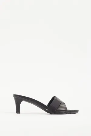 Black Velcro Strap Mule