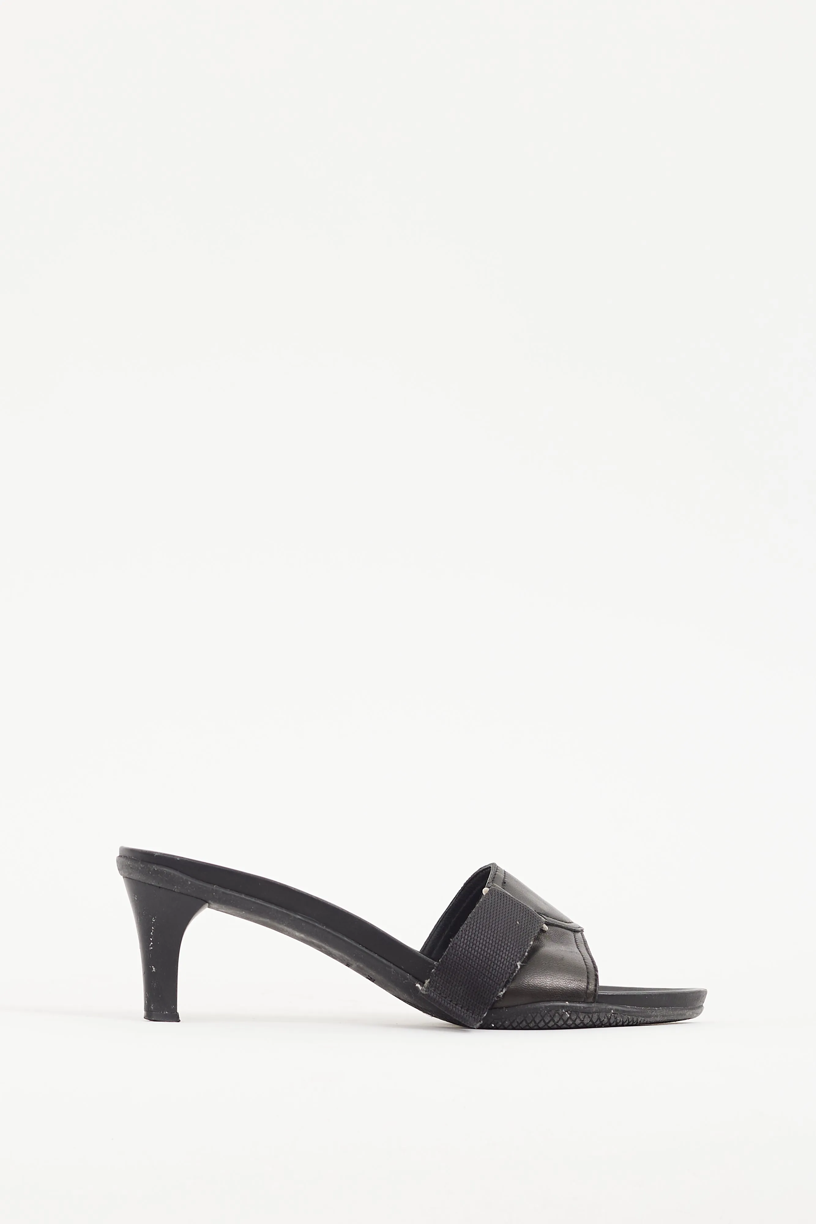 Black Velcro Strap Mule
