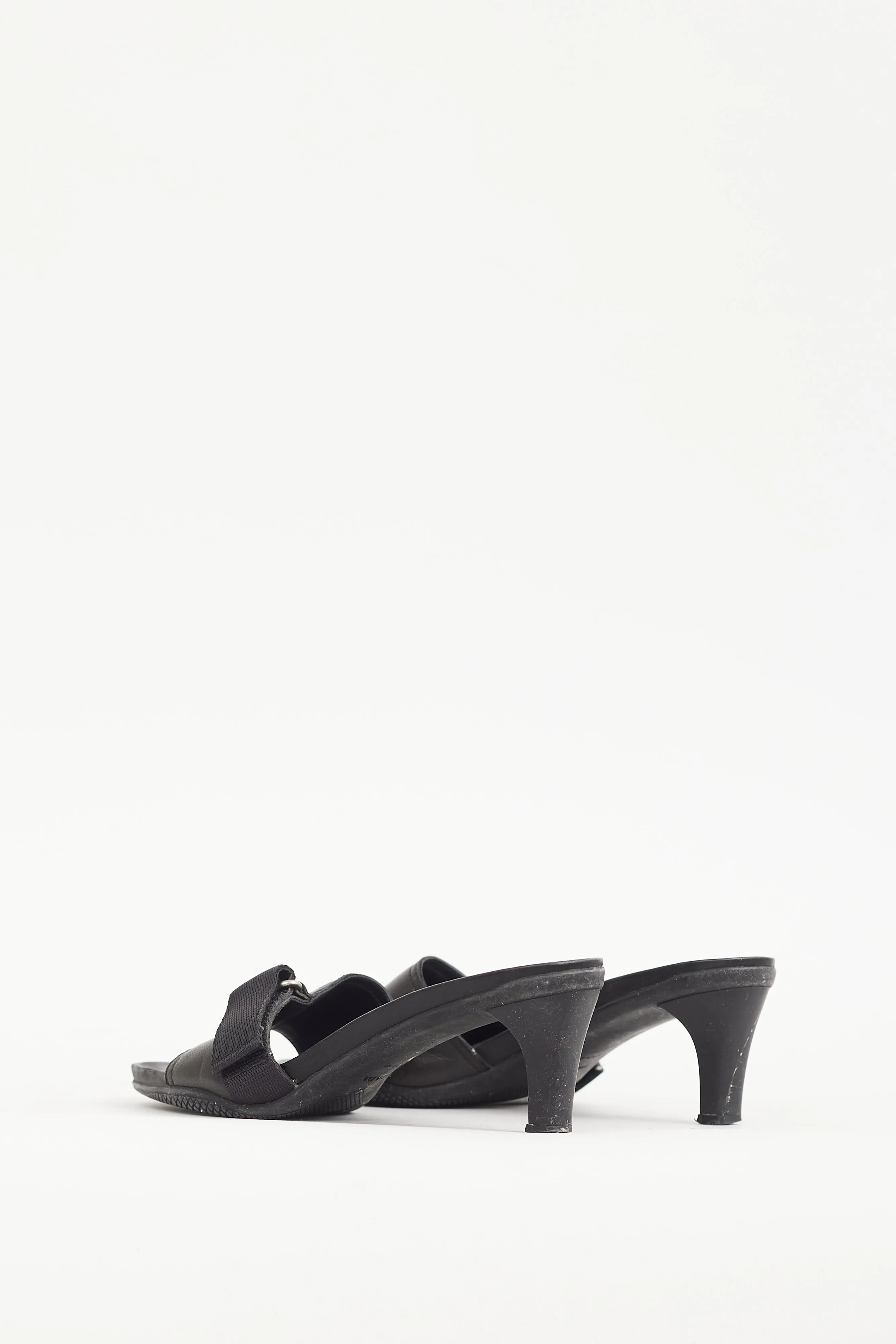Black Velcro Strap Mule