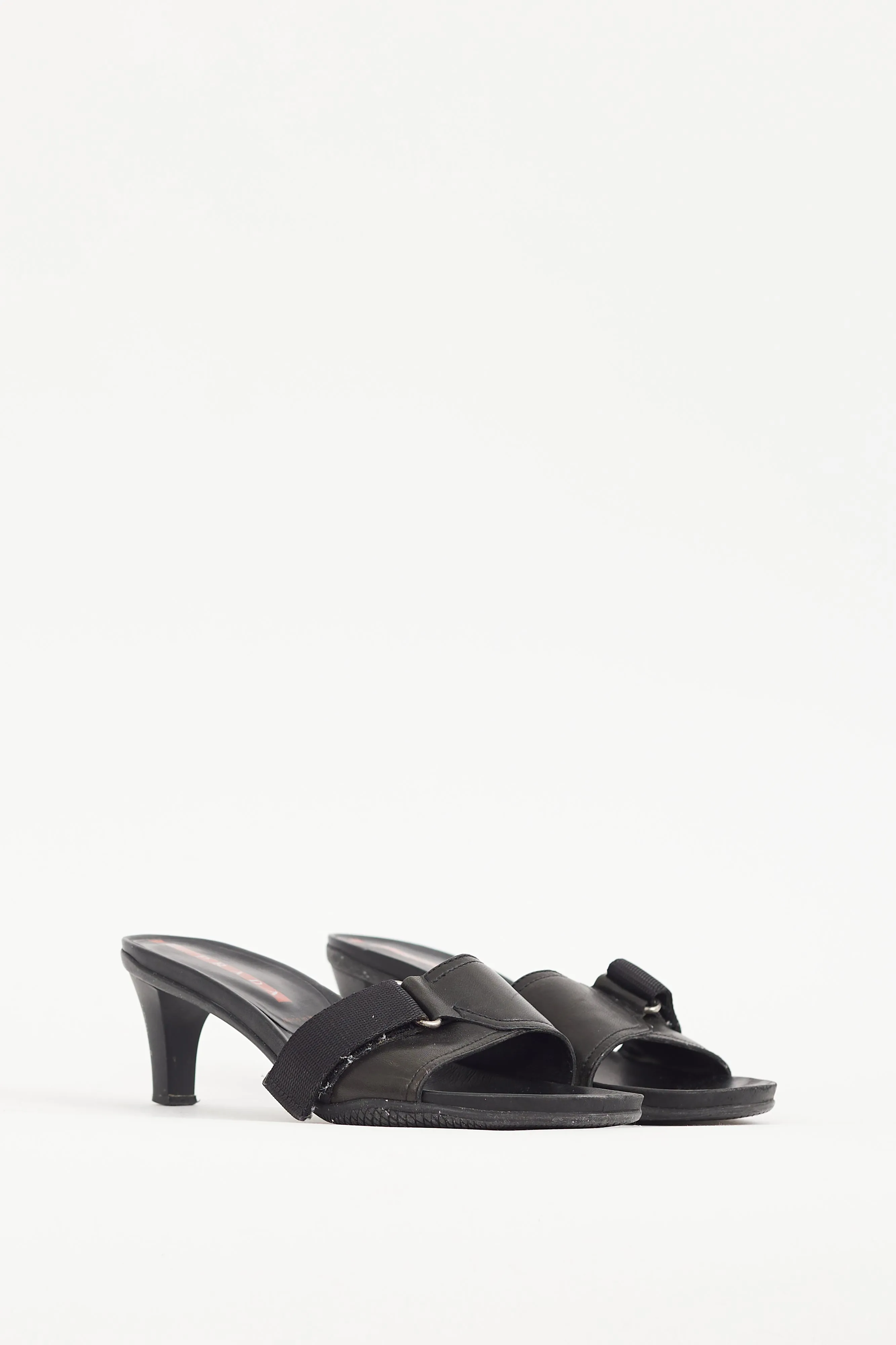 Black Velcro Strap Mule