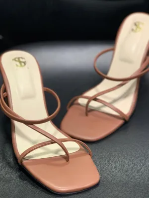 Chocolate colour strappy heels