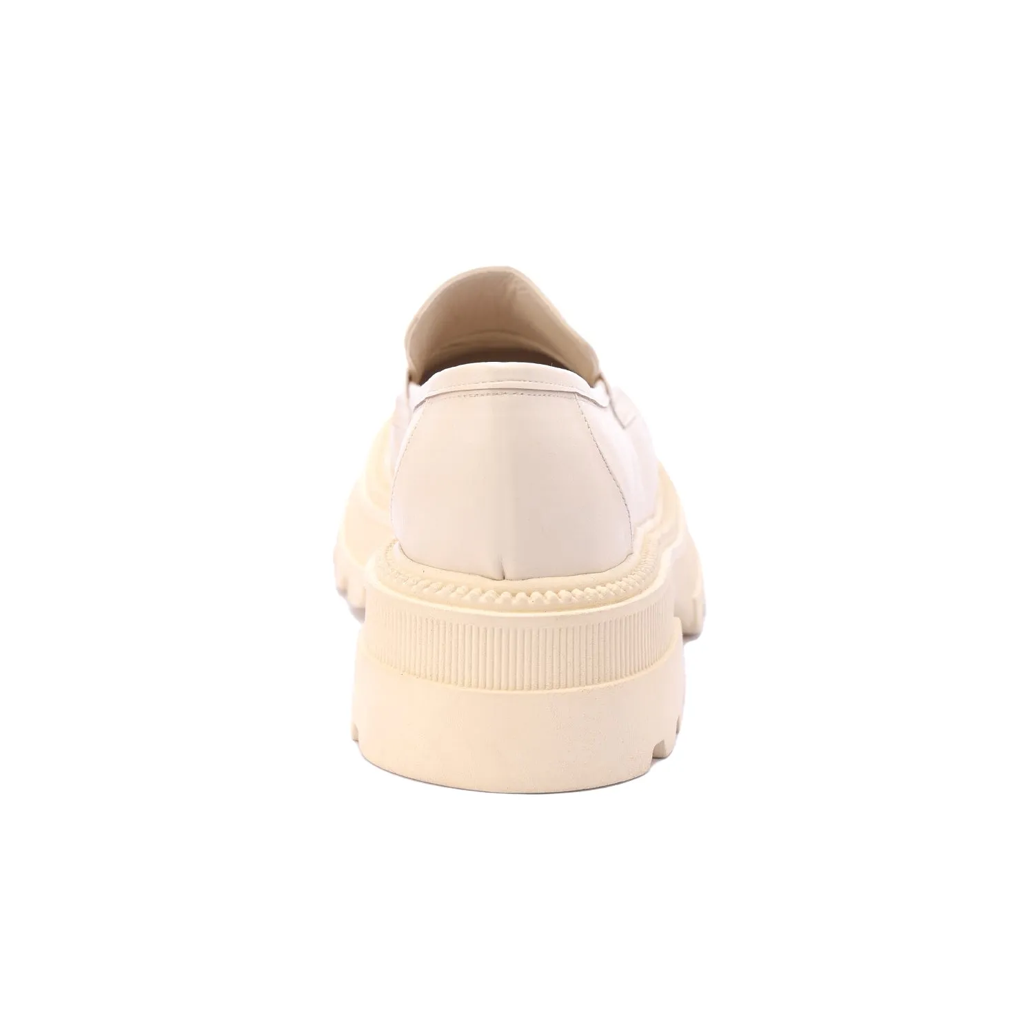 Chunky Sole Loafers-Beige