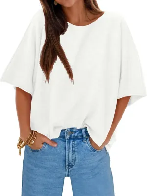 Cicy Bell Womens Half Sleeve Sweaters Oversized Boat Neck Knitted Pullover Sweater Trendy Casual Loose Fit Fall Tops