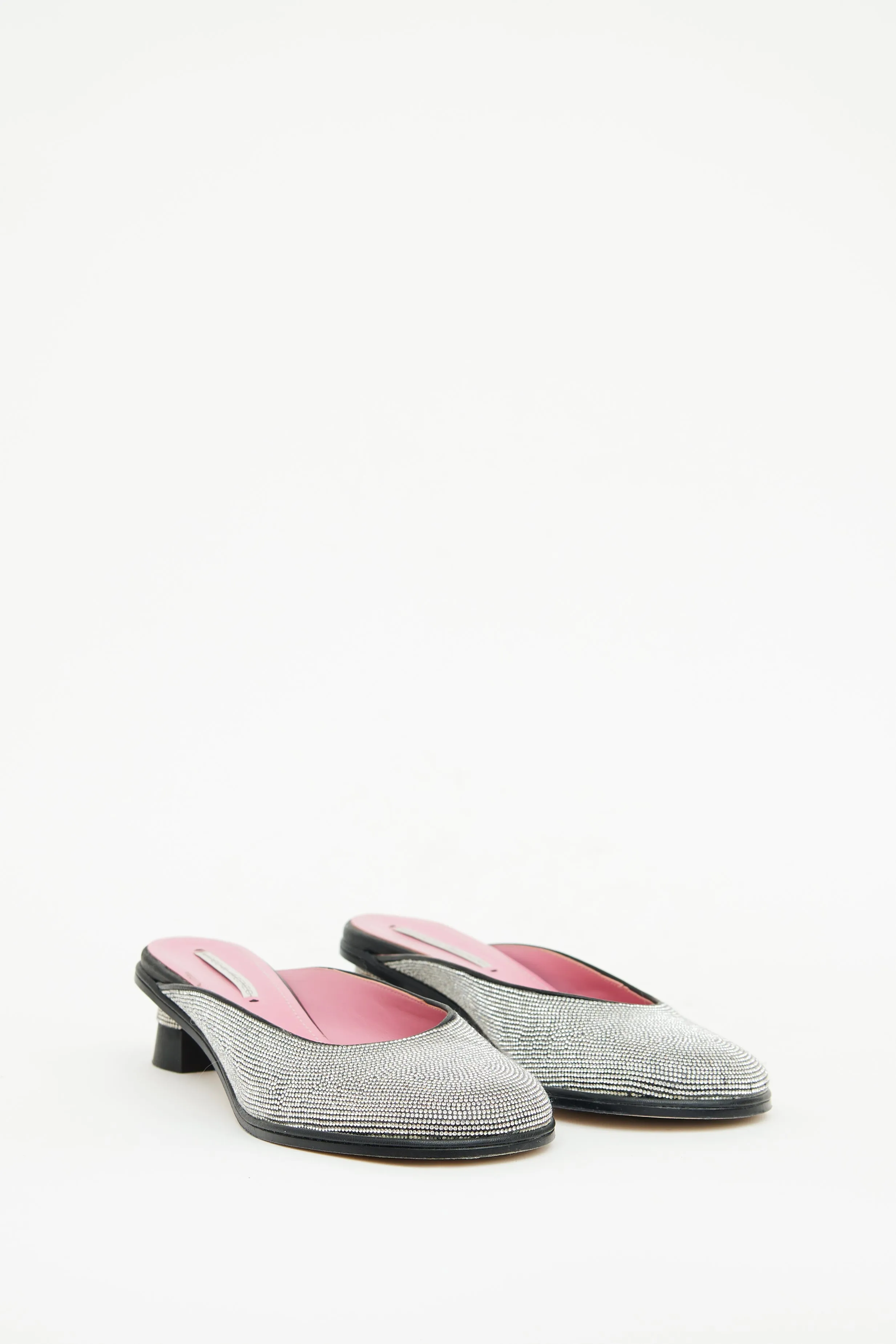 Crystal Sabot Kitten Heel Mule