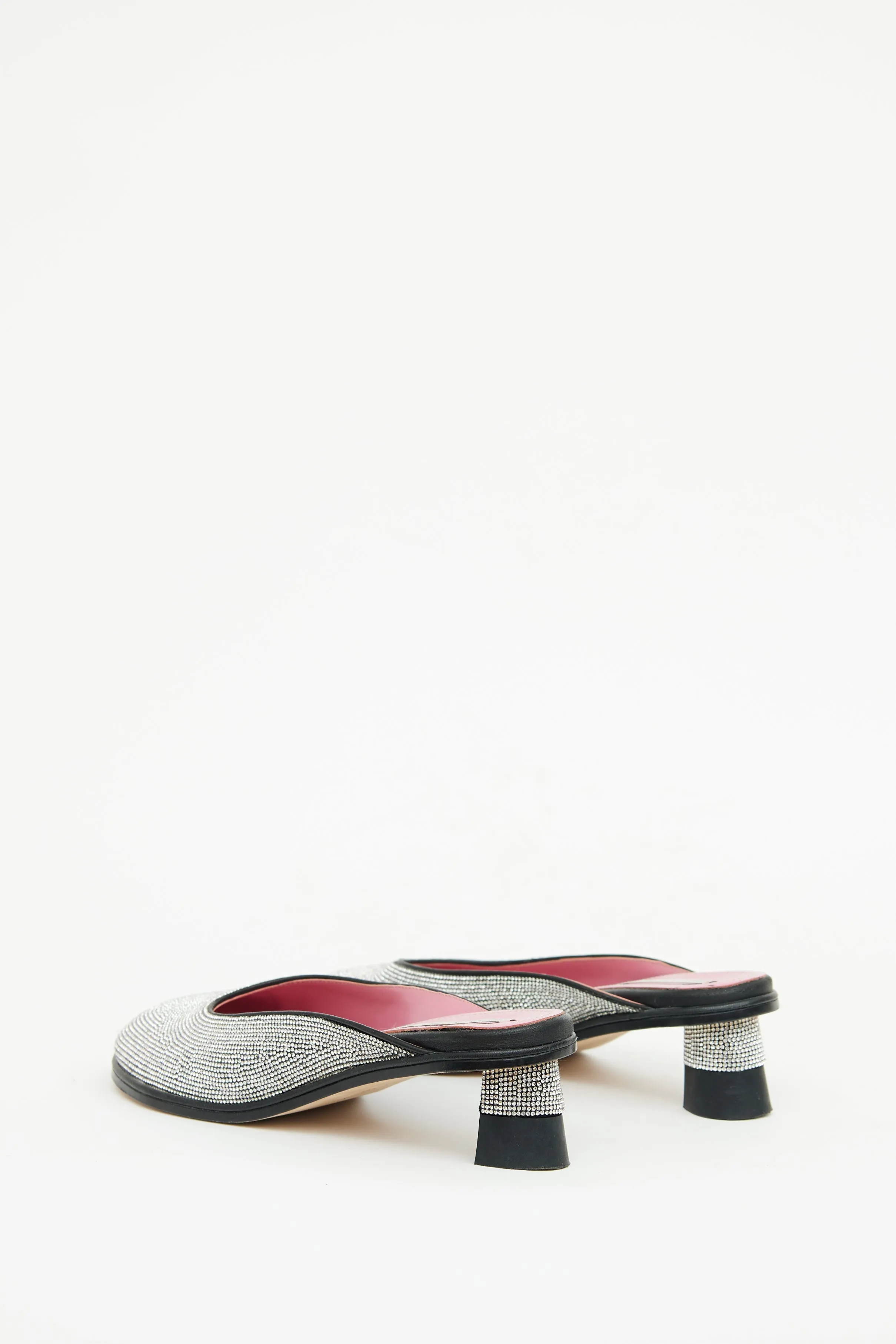 Crystal Sabot Kitten Heel Mule