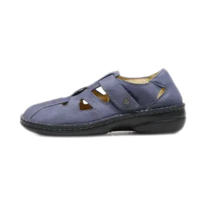 Finn Comfort Flat Sandals Leather Blue Colour For Women