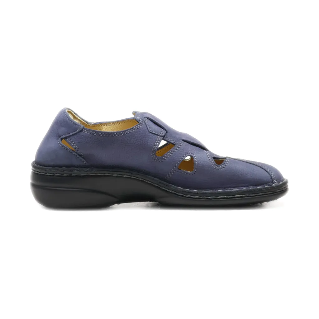 Finn Comfort Flat Sandals Leather Blue Colour For Women