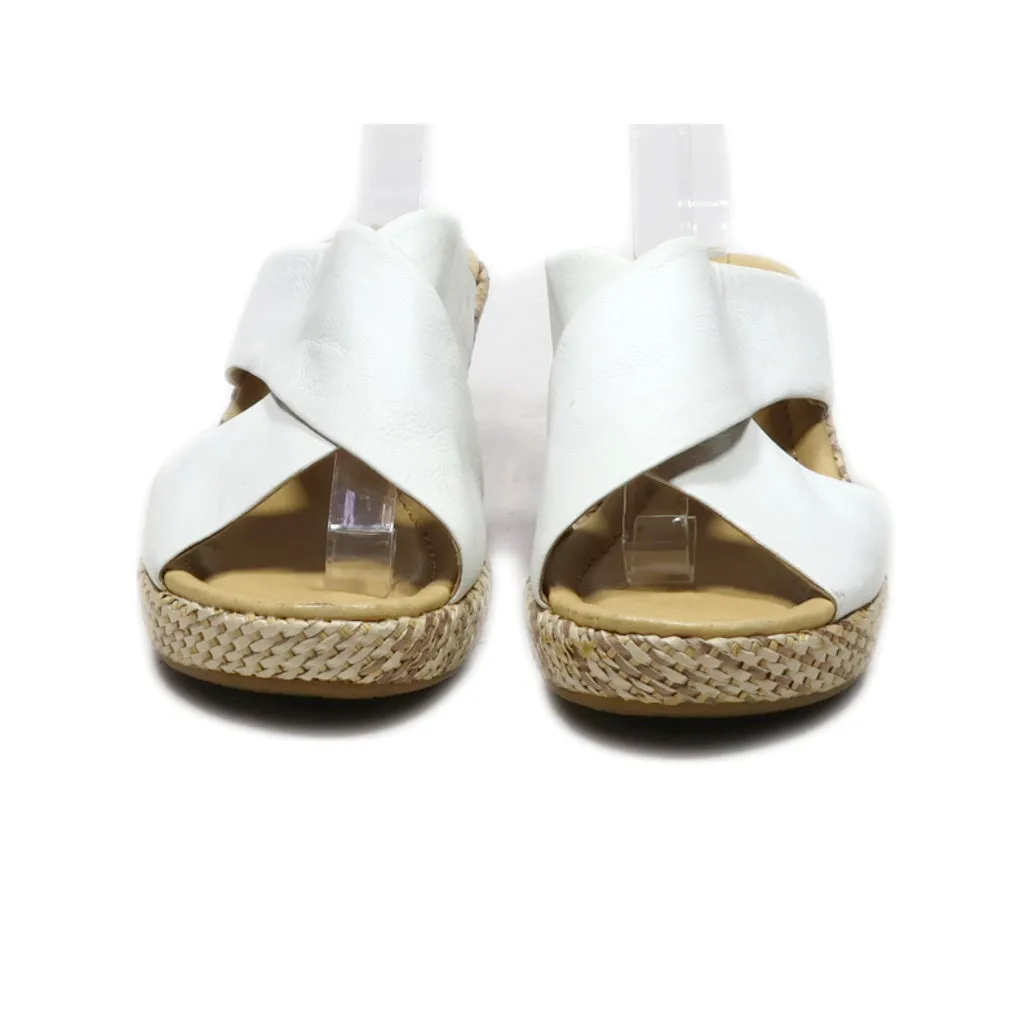 Gabor Wedge Sandals Leather White Colour For Women