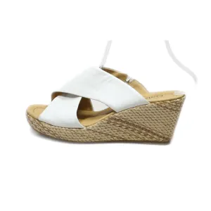 Gabor Wedge Sandals Leather White Colour For Women