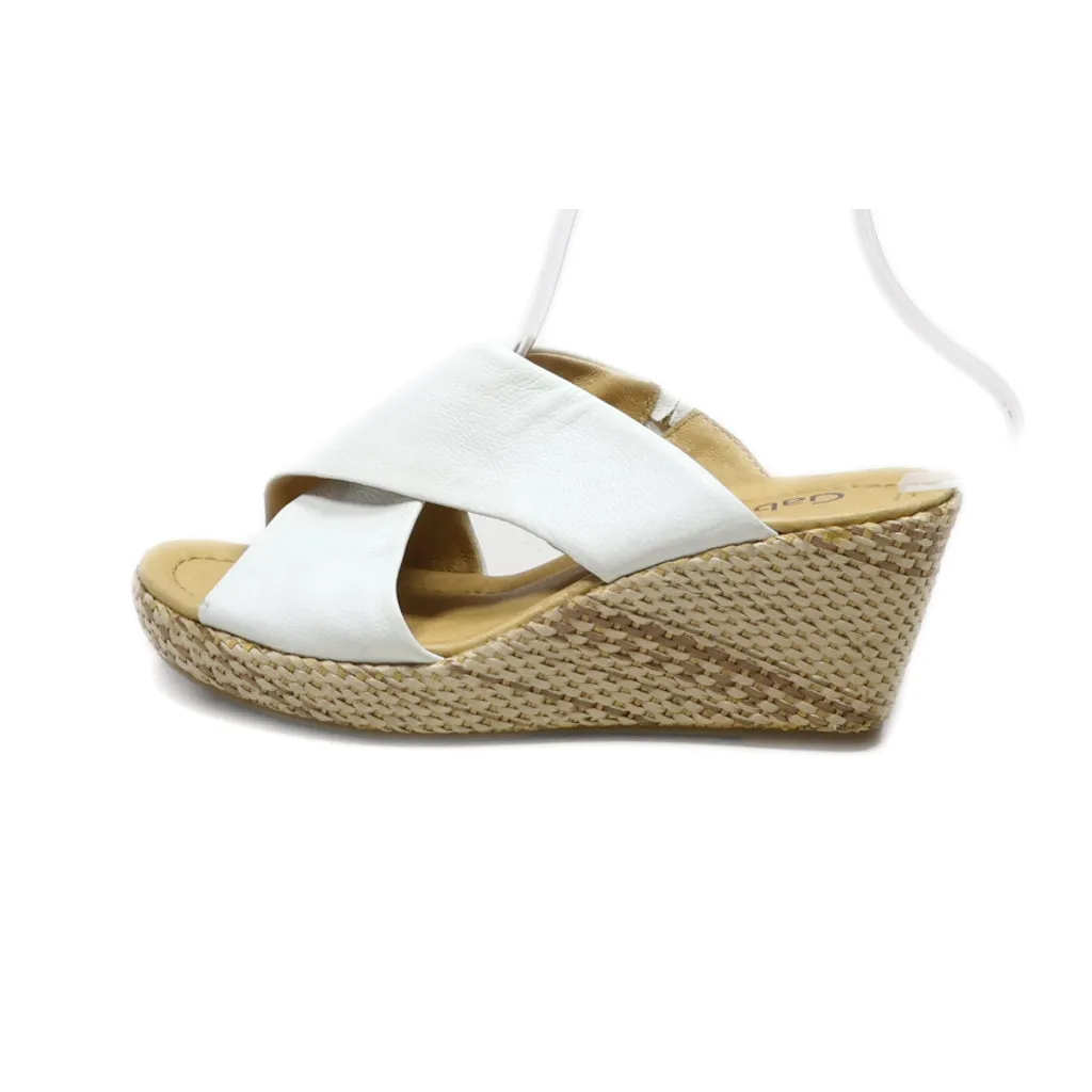 Gabor Wedge Sandals Leather White Colour For Women