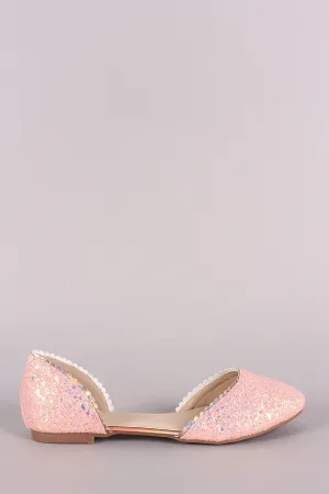 Glitter-Encrusted Scallop Dorsay Flat