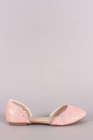 Glitter-Encrusted Scallop Dorsay Flat