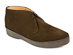 HI TOP Mens Chocolate Brown Suede Chukka Boot Crepe Sole by Sanders