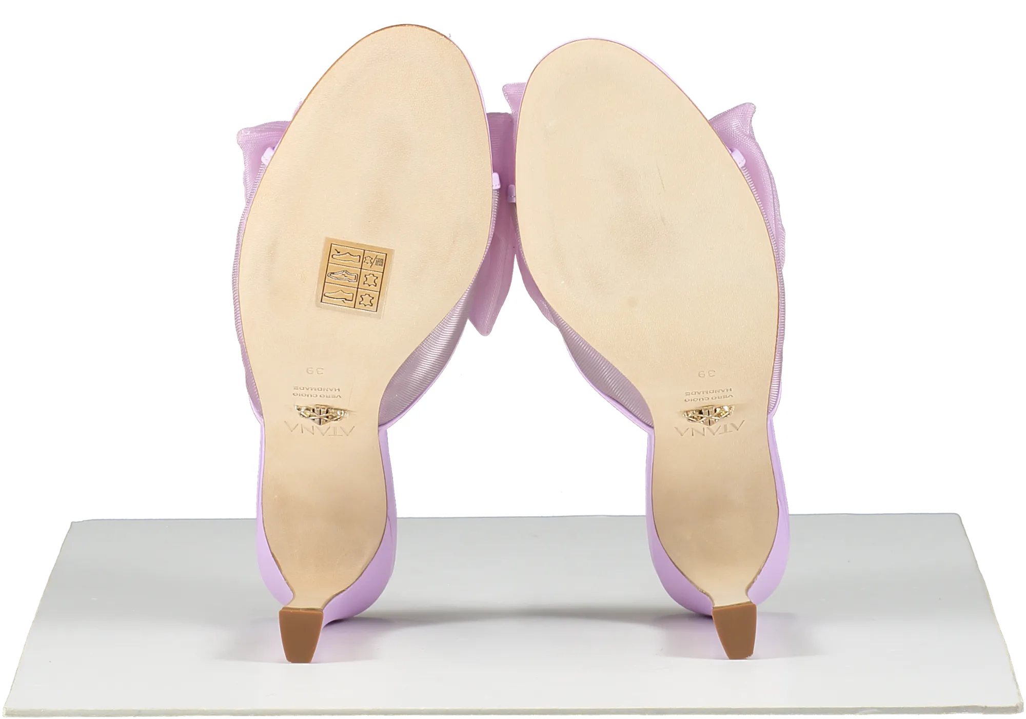 House of Atana Purple Violet Bow 85mm Mules UK 6 EU 39 👠