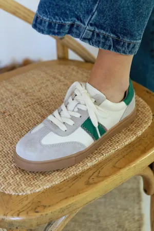Kennedy Sneaker Beige & Green Stripe