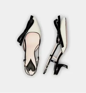 Meredny Shay Pointed toe kitten heels Mixed Slingback