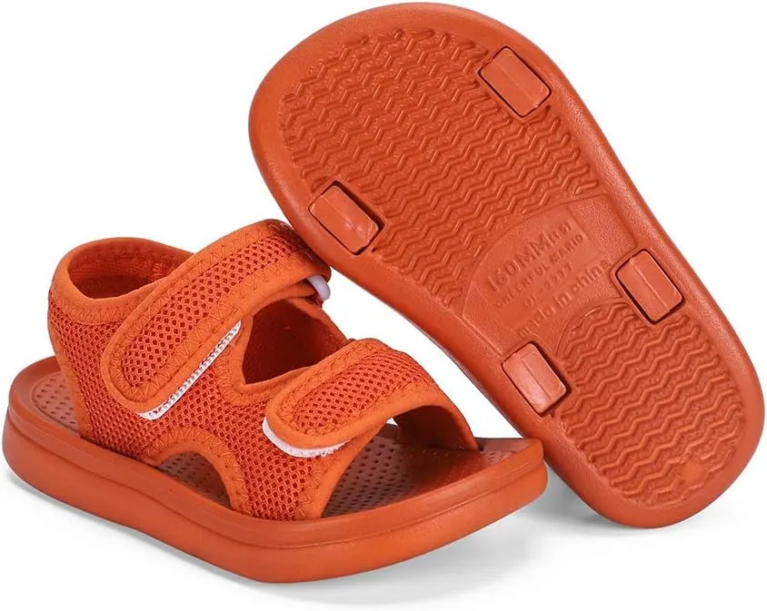 MK MATT KEELY Unisex Kids Summer Slide Sandals Baby Comfort Anti-Slip Open Toe Adjustable Walking Beach Shower Shoes for Boys Girls