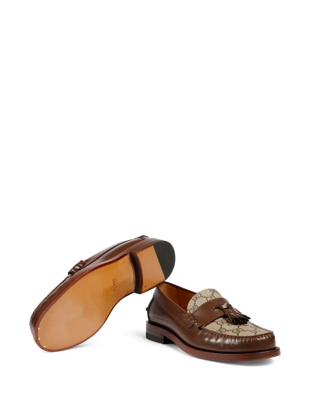 Monogram-print tassel loafers