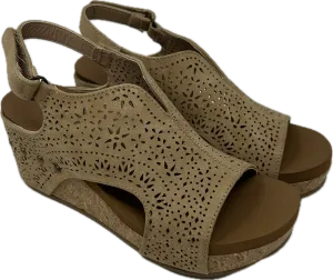 Nude Wedge Heal Sandals With  Cork