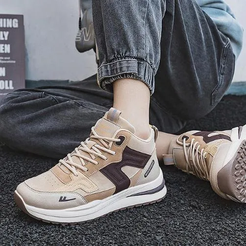 Trendy Breathable Running Sneakers - Khaki