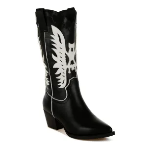 Winged Patchwork Cowboy Boots