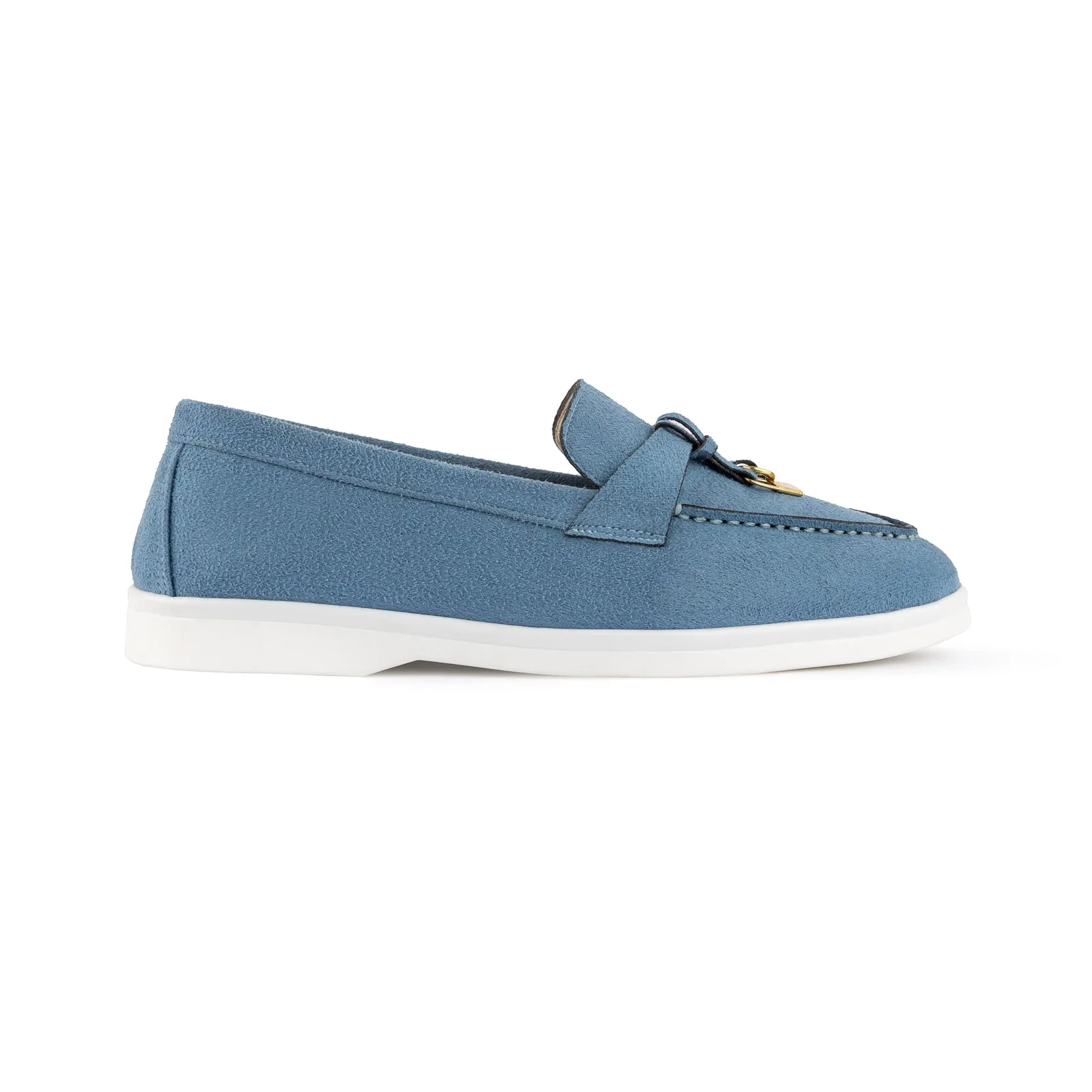 Women Suede Tassel Loafer -Baby Blue
