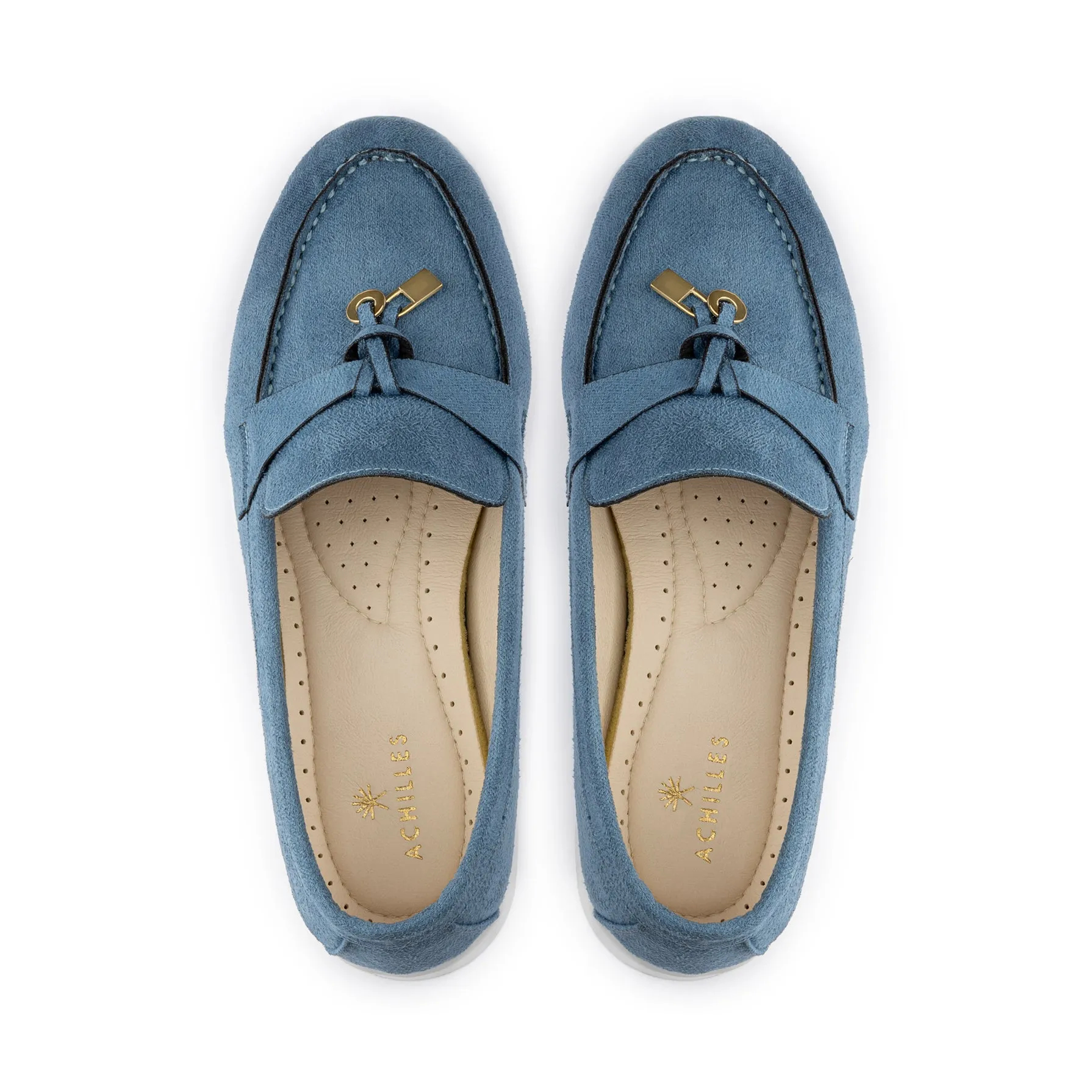 Women Suede Tassel Loafer -Baby Blue